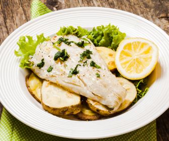 Dinner: Baked Cod with Spinach & Sweet Potato