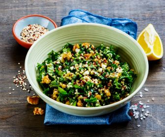 Lunch: Kale & Quinoa Salad with Lemon-Tahini Dressing