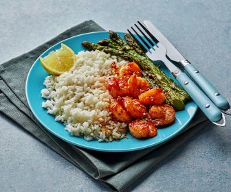 Dinner: Grilled Shrimp with Asparagus & Brown Rice